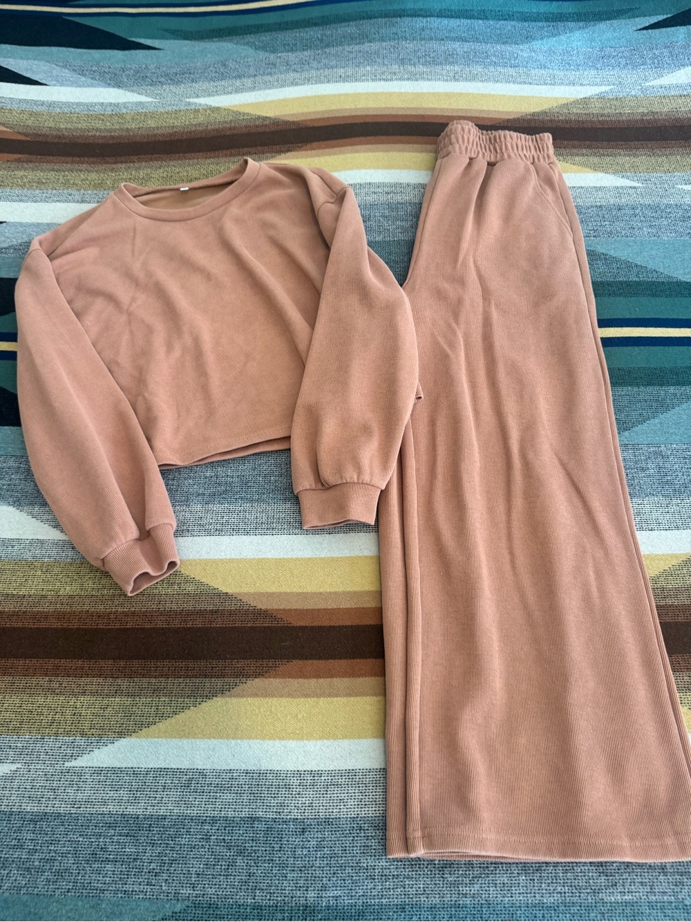 Womens Track Pants & Cropped Sweatshirt Set